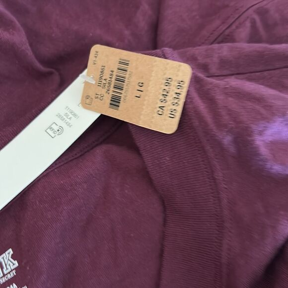 Victoria's Secret PINK Oversized
Dog Cotton T Shirt, Size Large, Maroon, NWT - Picture 8 of 11